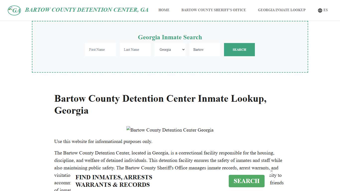 Bartow County Detention Center, GA Inmate Roster, Offender Search